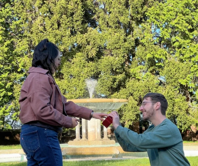 It's a great day to get engaged by the fountain ⛲ Congratulations to Katrina Elwertowski, BA'17 (Flor),... read more on Instagram.